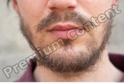 Mouth Head Man Casual Slim Bearded Street photo references